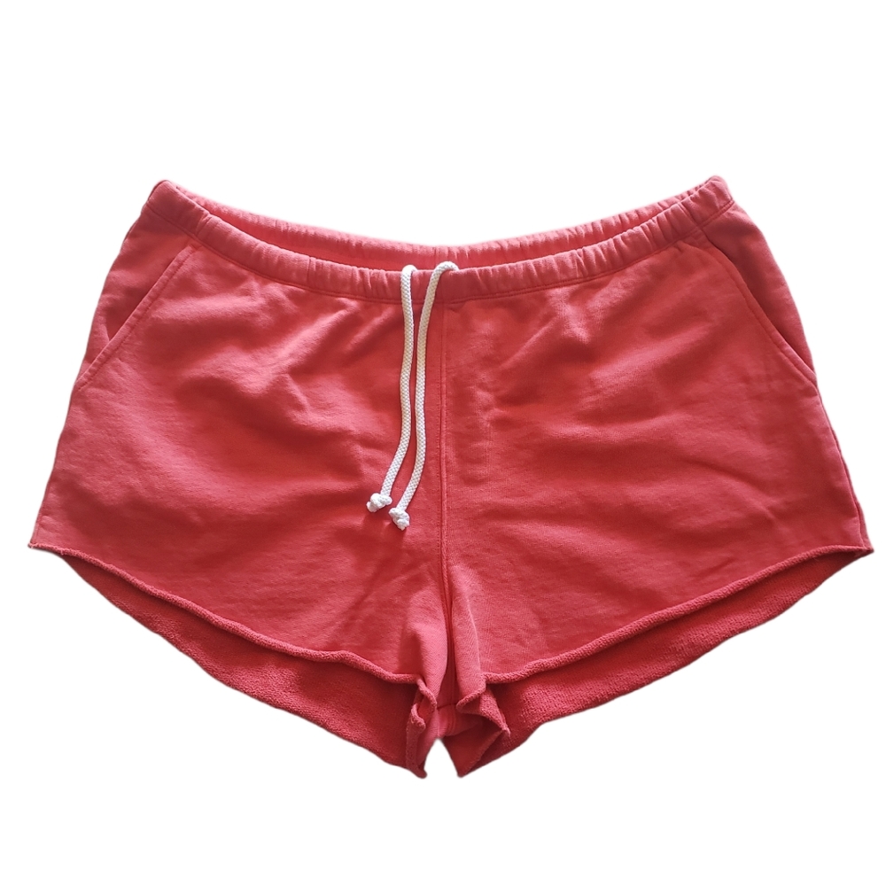 Frame Denim Raw Edge Terry Cloth Track Shorts